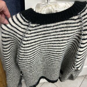 American Eagle Outfitters Black and White Striped Sweater